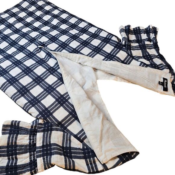 Madewell Leighton Plaid White Blue Sheath Dress - Picture 10 of 11